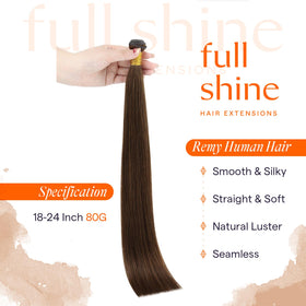 Full Shine Hand Tied Weft Hair Extensions 20 Inch showing weft detail