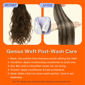 Full Shine Hand Tied Weft Hair Extensions 20 Inch styled in hair