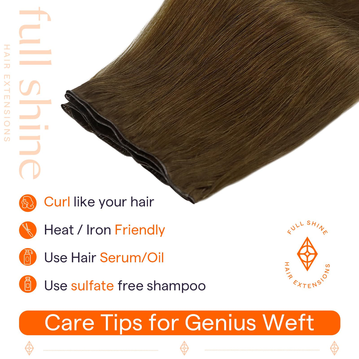 Full Shine Hand Tied Weft Hair Extensions 22 Inch colour options