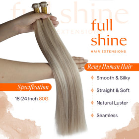 Full Shine Hand Tied Weft Hair Extensions 24 Inch packaging