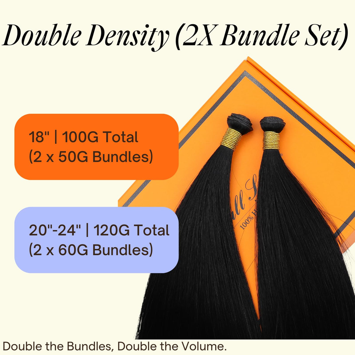 Full Shine Hand Tied Weft Hair Extensions 24 Inch packaging