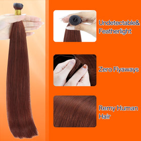 Full Shine Hand Tied Weft Hair Extensions close-up of weft