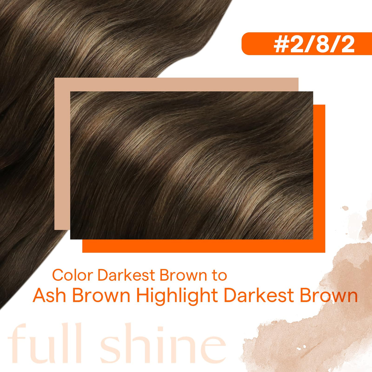 Full Shine Hand Tied Weft Human Hair Extensions 20 Inch back view