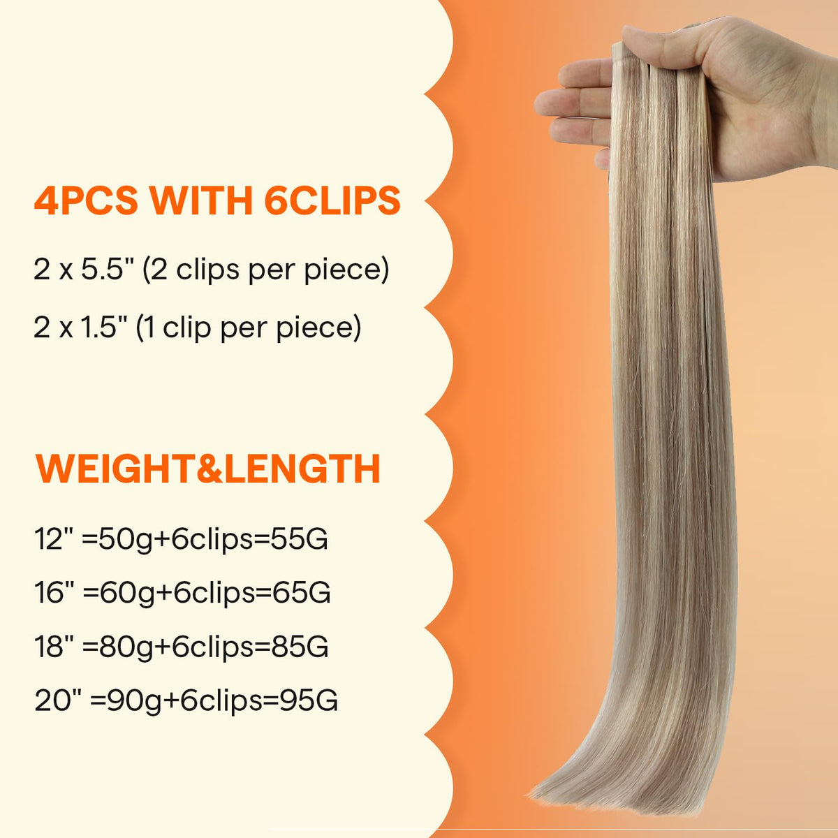 Full Shine Highlight Hair Extensions 160g packaging