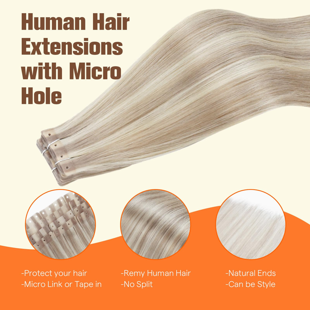 Full Shine Holed Tape in Extensions packaging