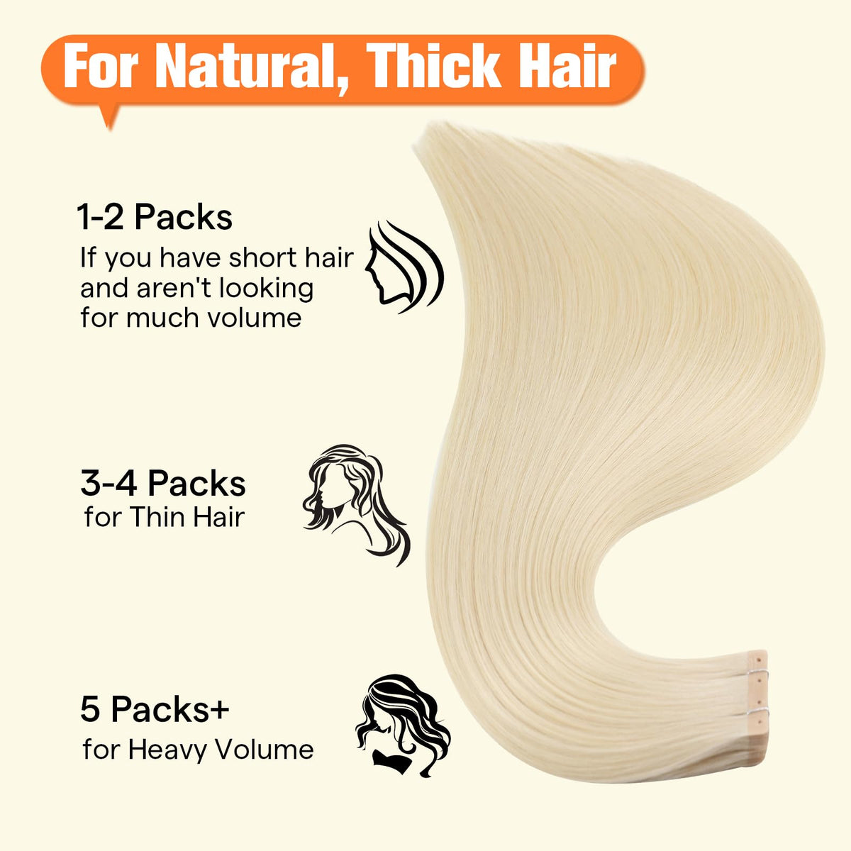 Full Shine Holed Tape in Hair Extensions Ash Blonde side view