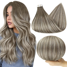 Full Shine Human Hair Extensions Tape In 12 Inch packaging front view