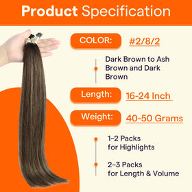 Full Shine I Tip hair extensions displayed on a mannequin