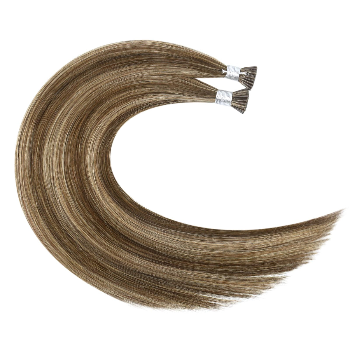 Full Shine I Tip Hair Extensions displayed with packaging