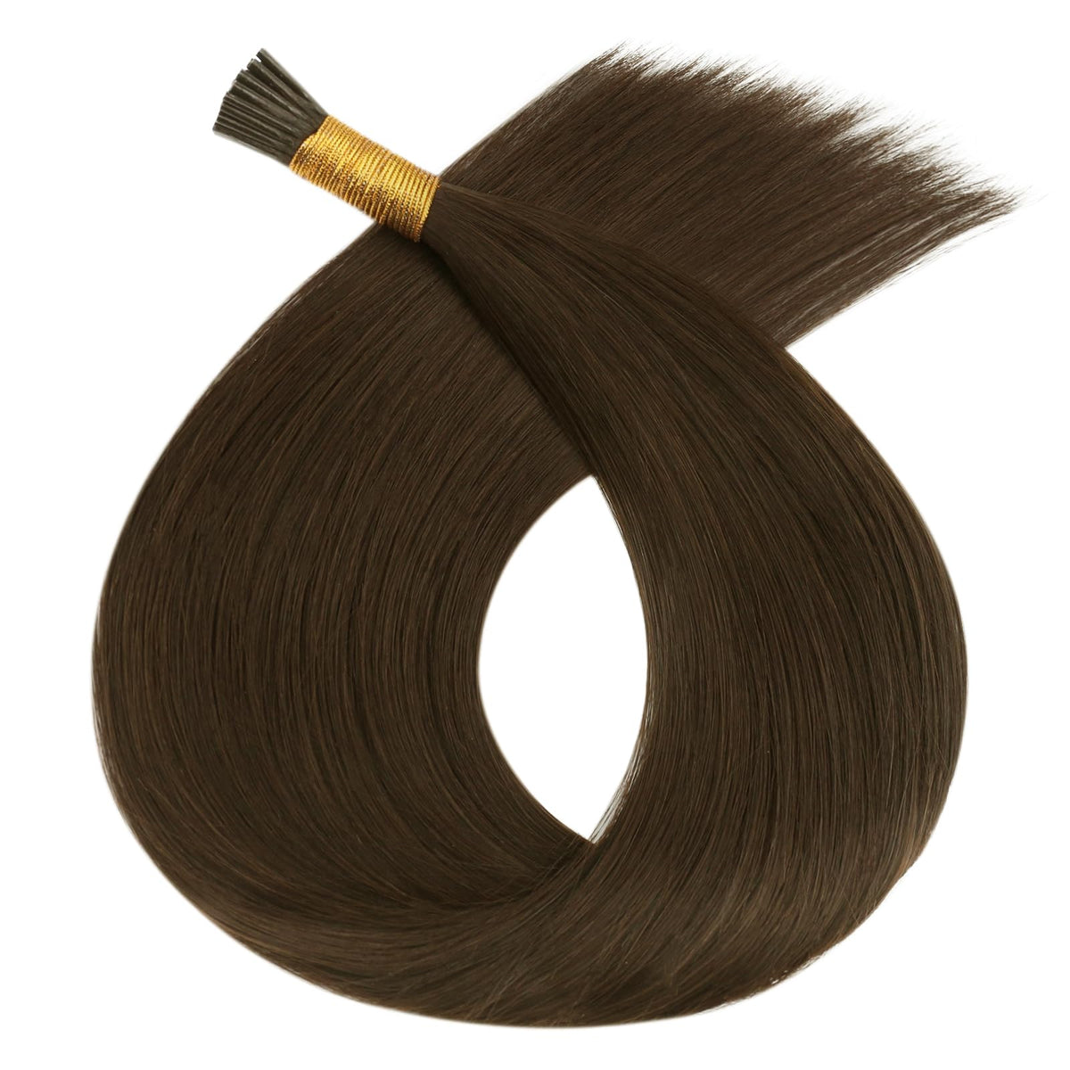 Full Shine I Tip Hair Extensions in a ponytail