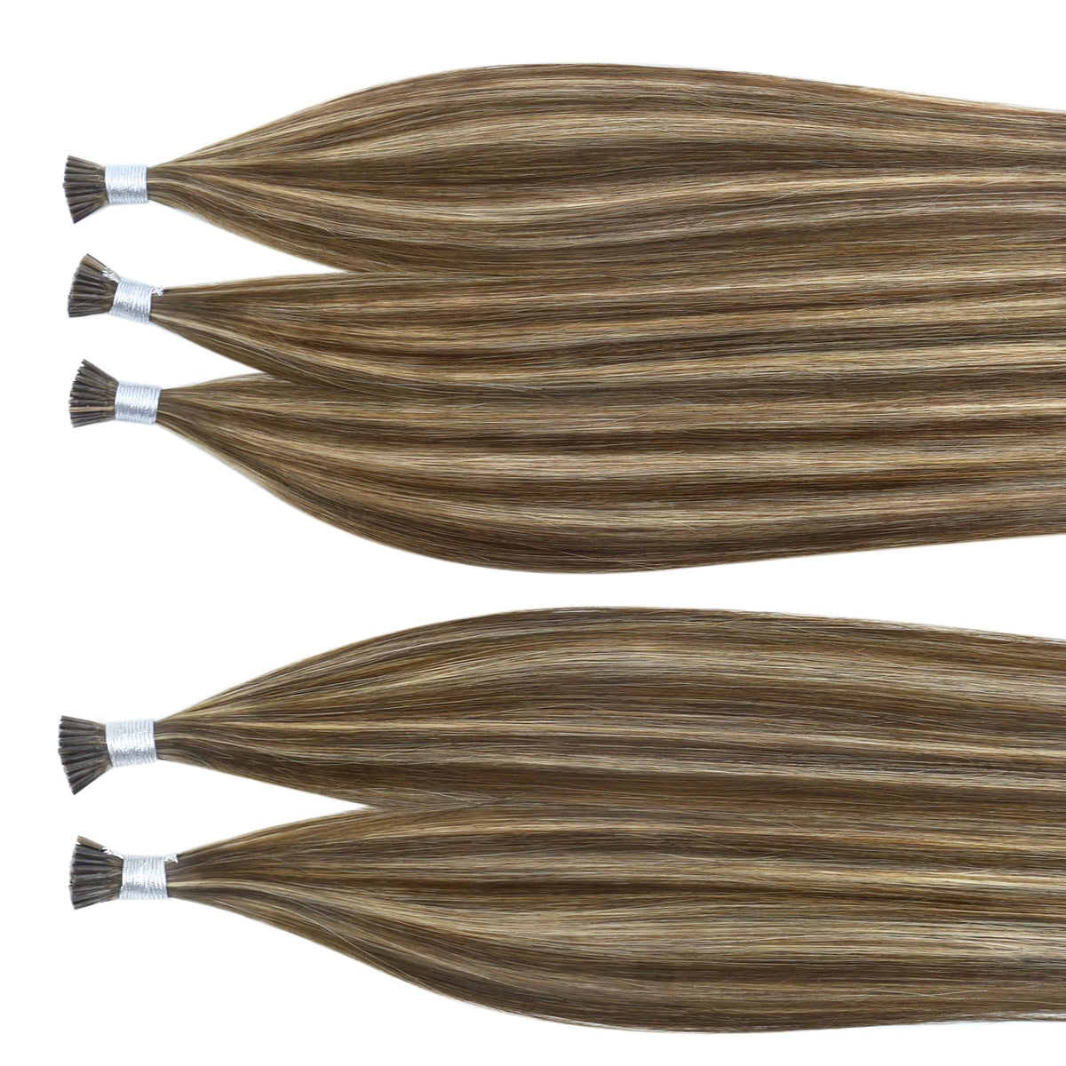 Full Shine I Tip Hair Extensions showing color flexibility