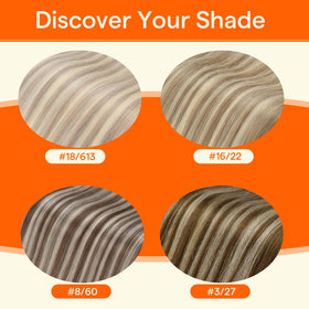 Full Shine I Tip Hair Extensions showing natural blend