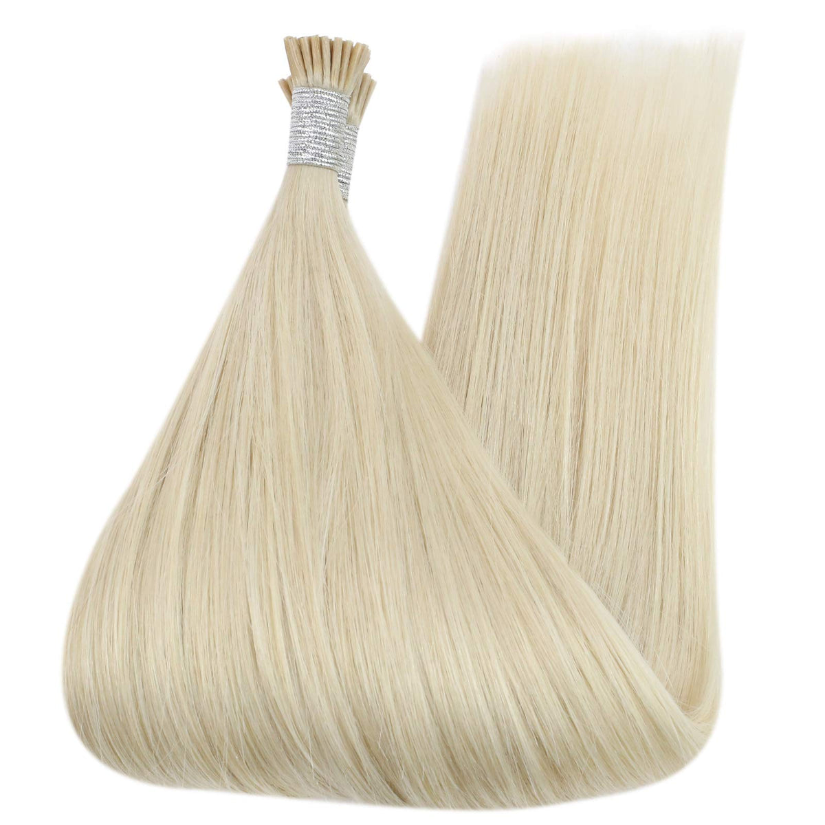 Full Shine I Tip Hair Extensions showing natural blend