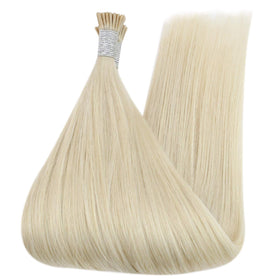 Full Shine I Tip Hair Extensions showing natural blend