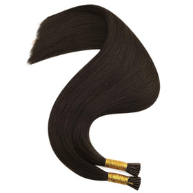 Full Shine I Tip Hair Extensions styled in loose waves
