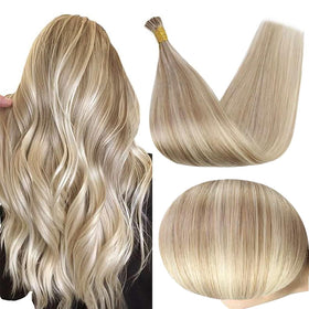 Full Shine I Tip Human Hair Extensions 22 Inch front view