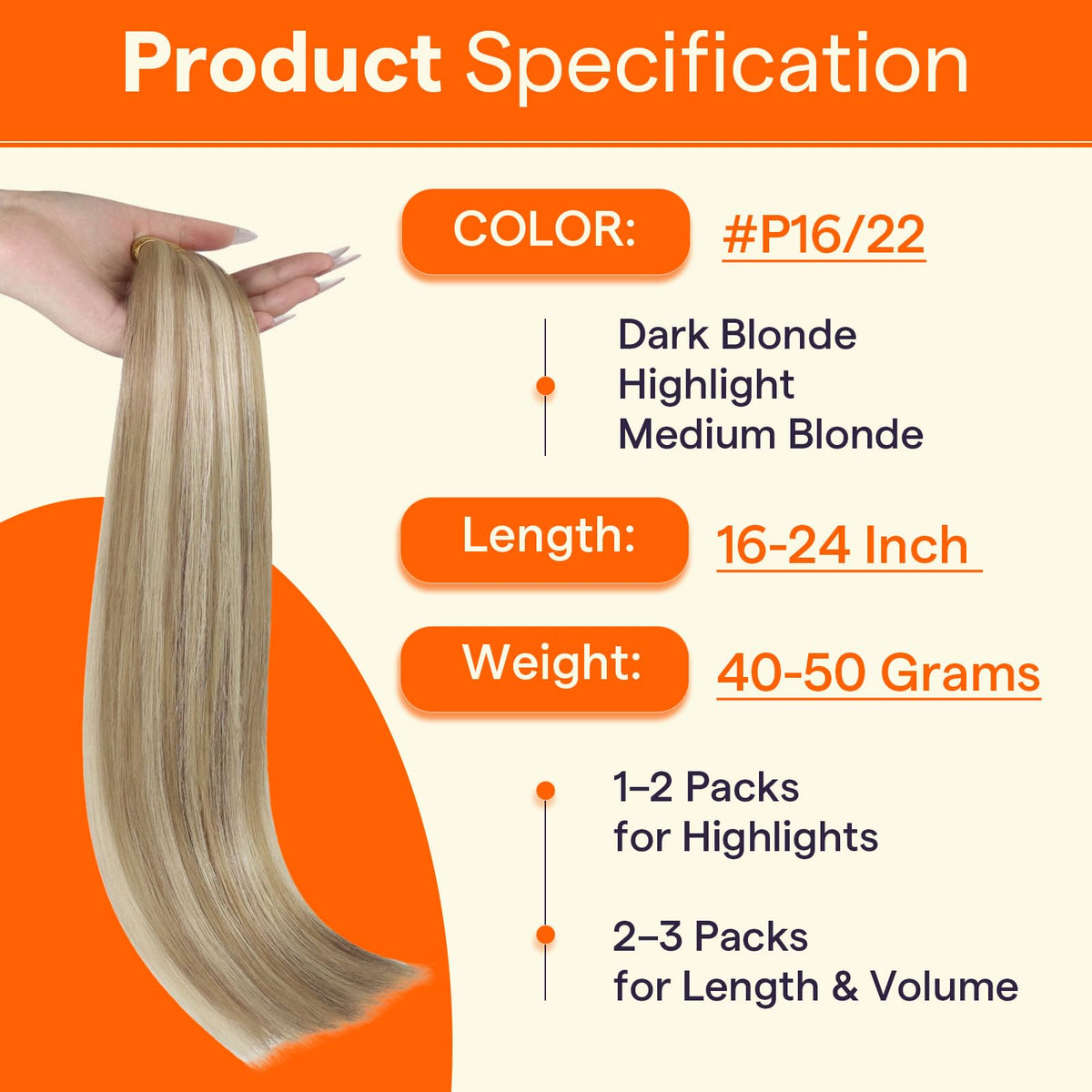Full Shine I Tip Human Hair Extensions displayed on a model