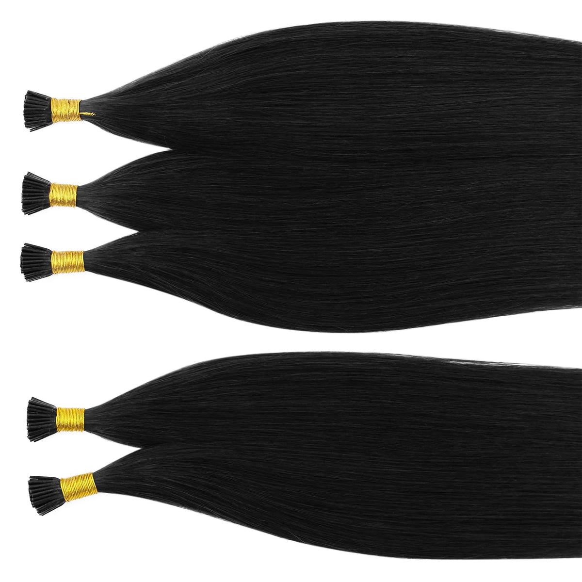 Full Shine I Tips Hair Extensions in a ponytail