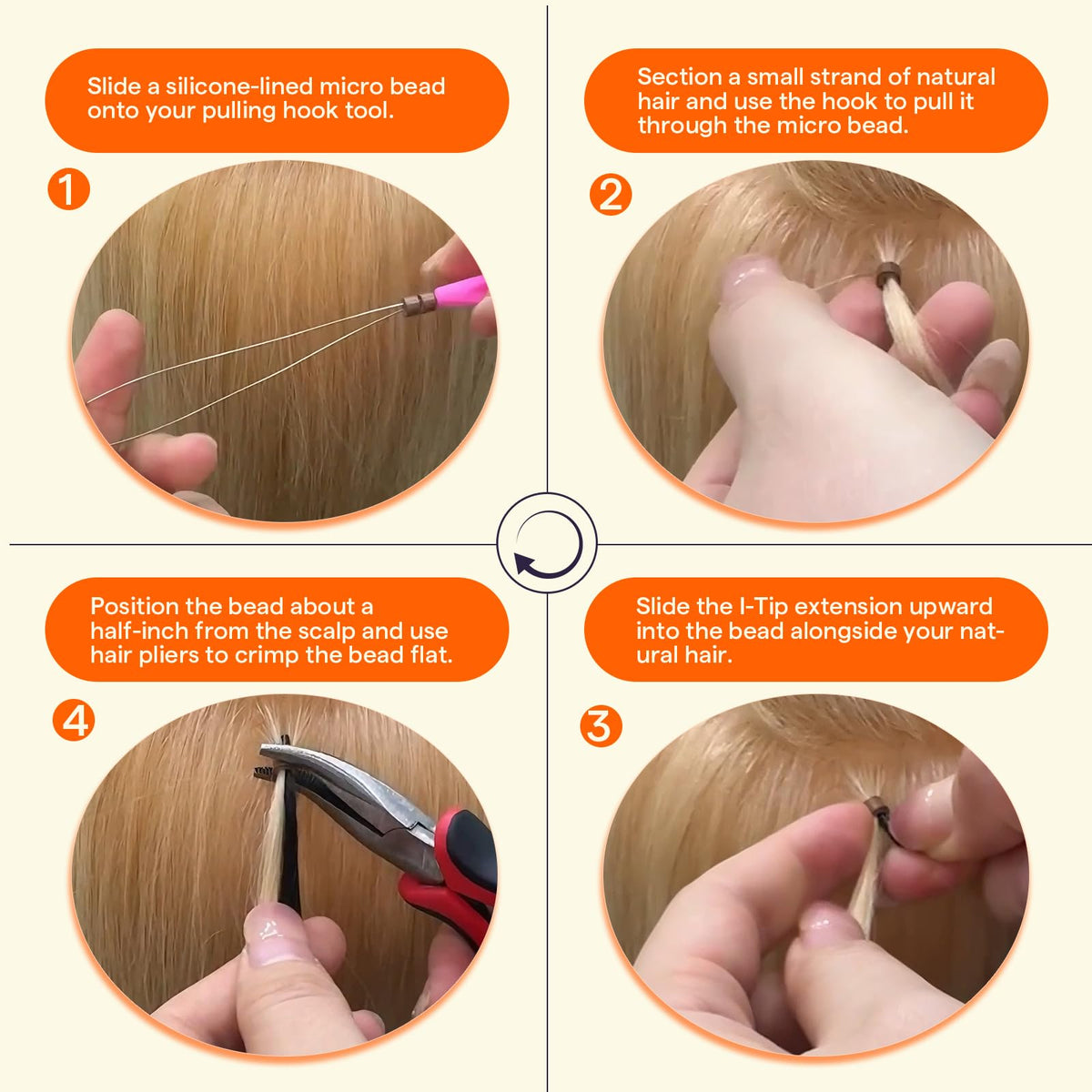 Full Shine I Tips Hair Extensions showing cuticle alignment