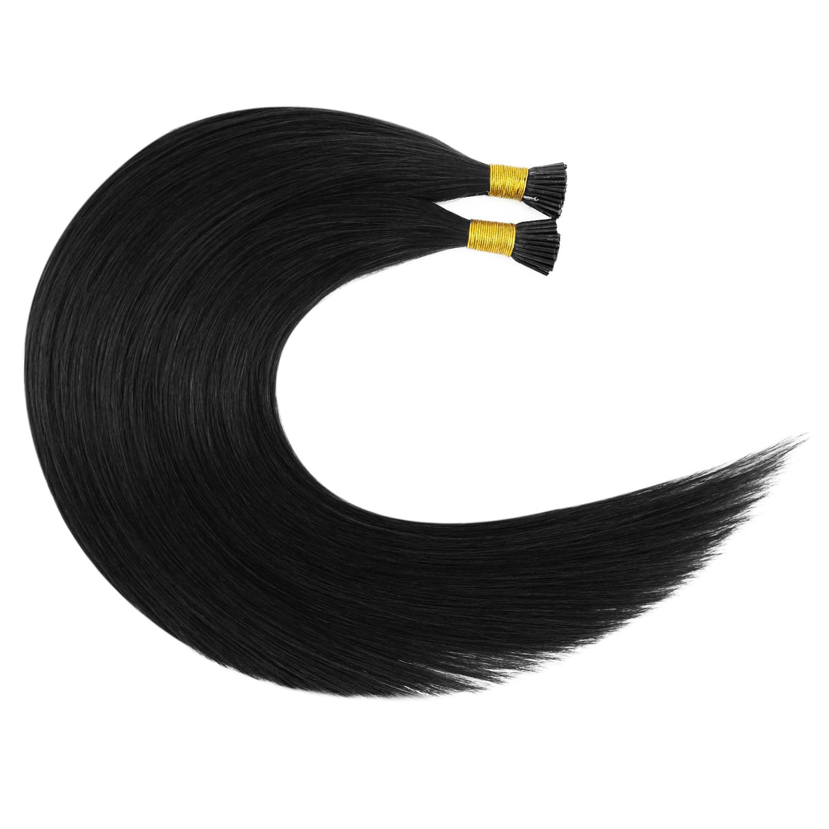 Full Shine I Tips Hair Extensions styled in loose waves
