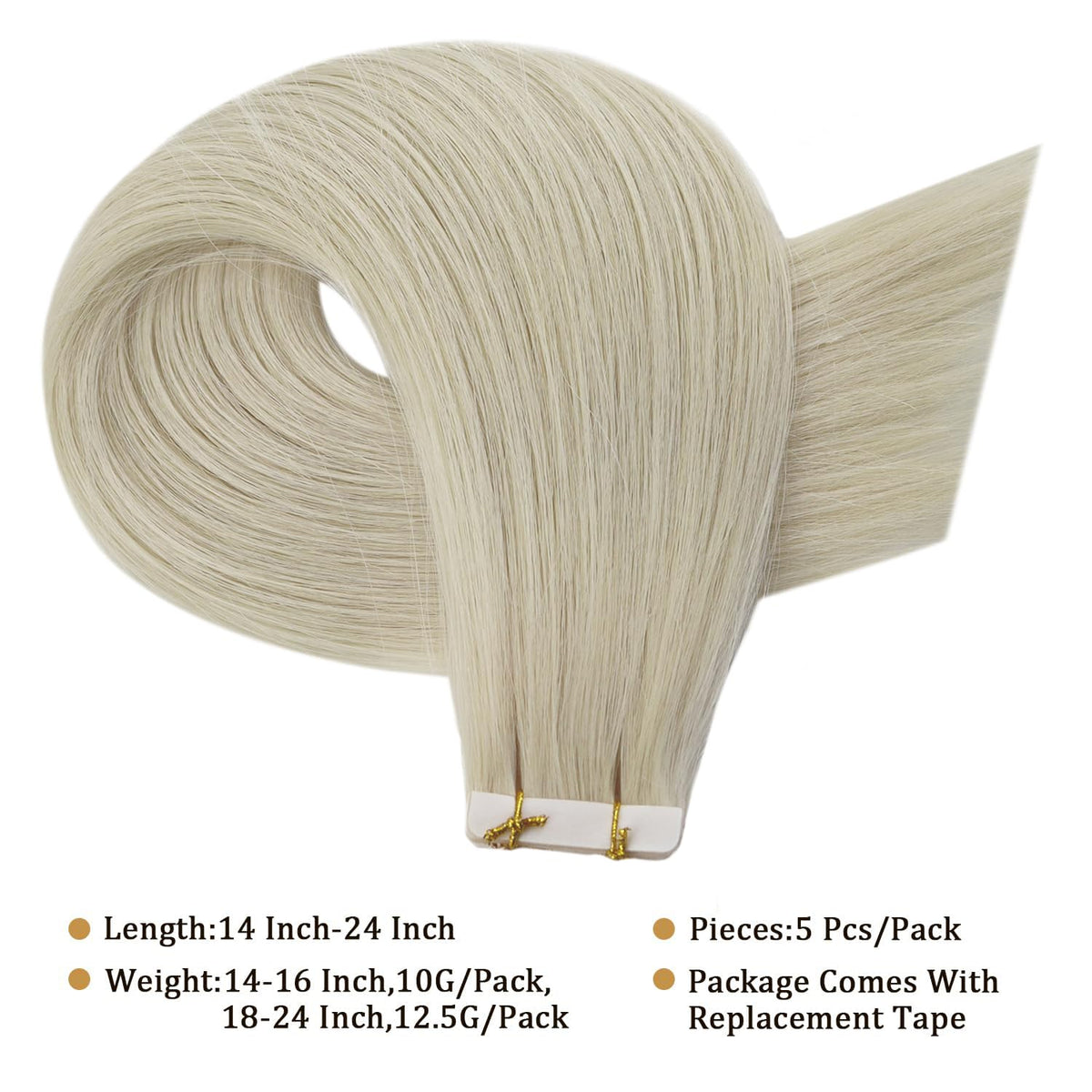 Full Shine Invisible Tape in Hair Extensions displayed on a mannequin