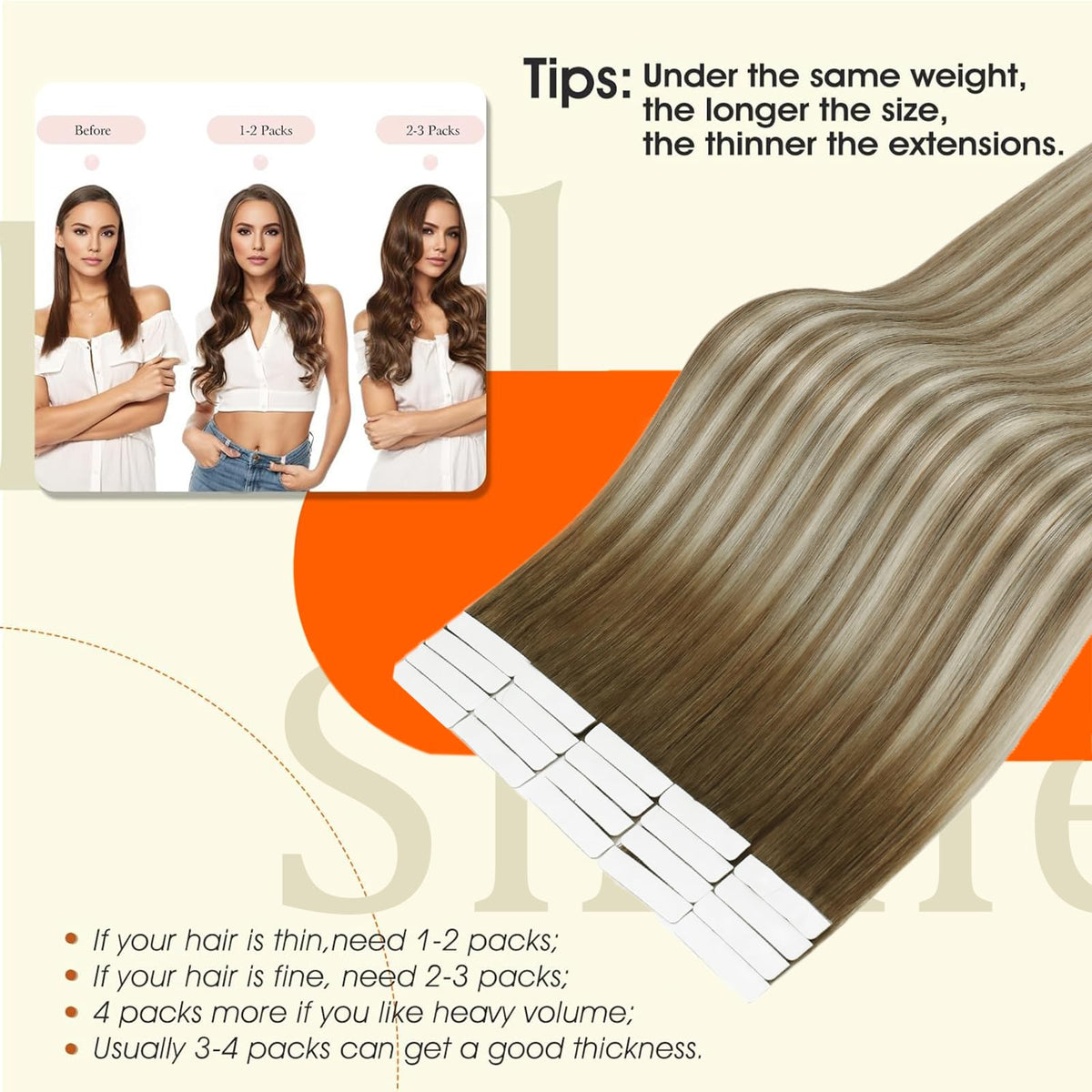 Full Shine Invisible Tape in Hair Extensions displayed with packaging