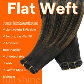 Full Shine Invisible Weft Hair Extensions 16 Inch packaging