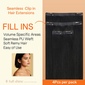 Full Shine Jet Black Clip-in Extensions packaging