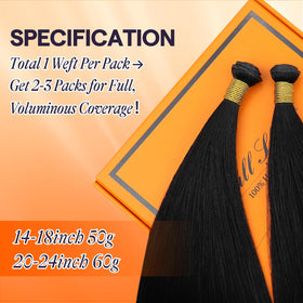 Full Shine Jet Black Genius Weft Extensions 14 Inch packaging