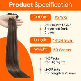 Full Shine K Tip extensions displayed on a model