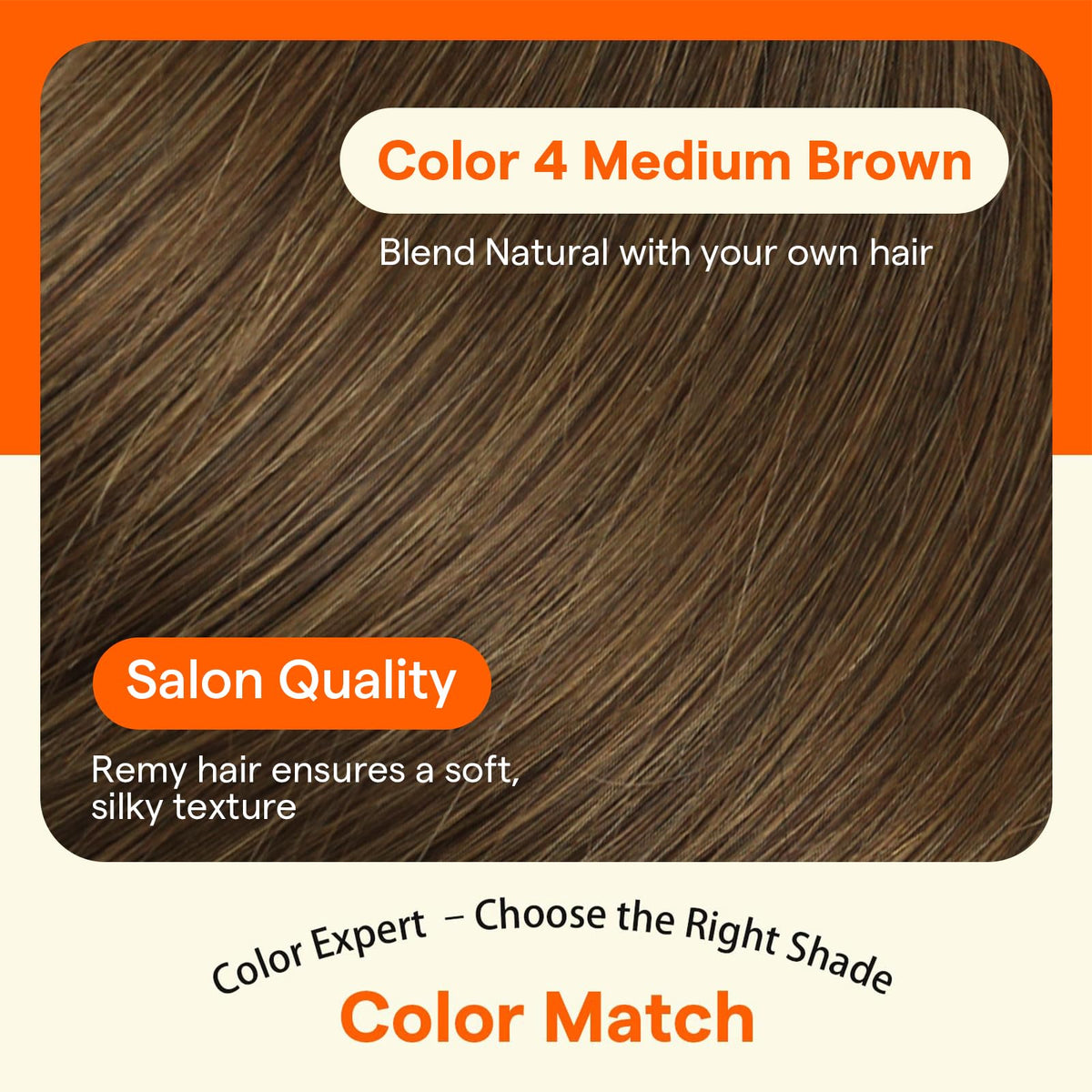 Full Shine Medium Brown Clip-in Extensions lifestyle scene