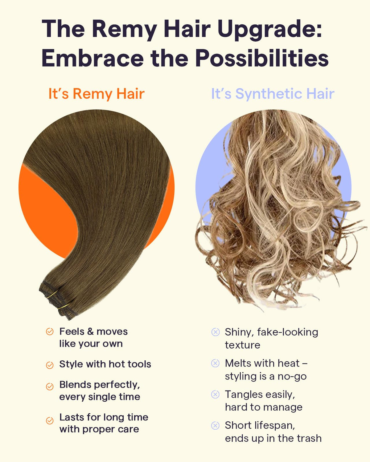 Full Shine Medium Brown Hair Extensions in packaging