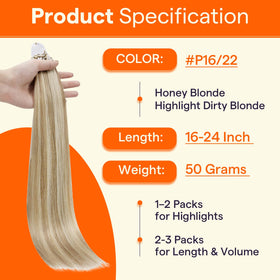 Full Shine Micro Bead Hair Extensions 16 Inch packaging