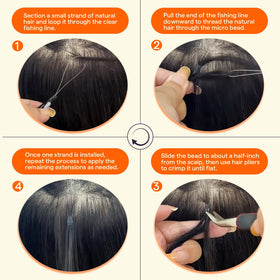 Full Shine Micro Bead Hair Extensions 50 strands overview