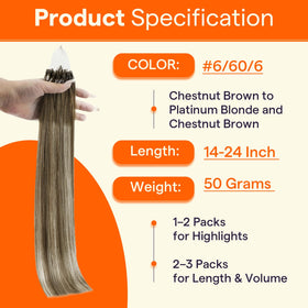 Full Shine Micro Link Hair Extensions 14 Inch packaging