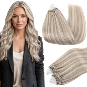 Full Shine Micro Link Hair Extensions 18 Inch pack front view