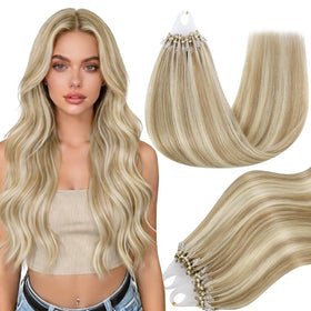 Full Shine Micro Link Hair Extensions 22 Inch front view