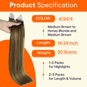 Full Shine Micro Link Hair Extensions 22 Inch packaging