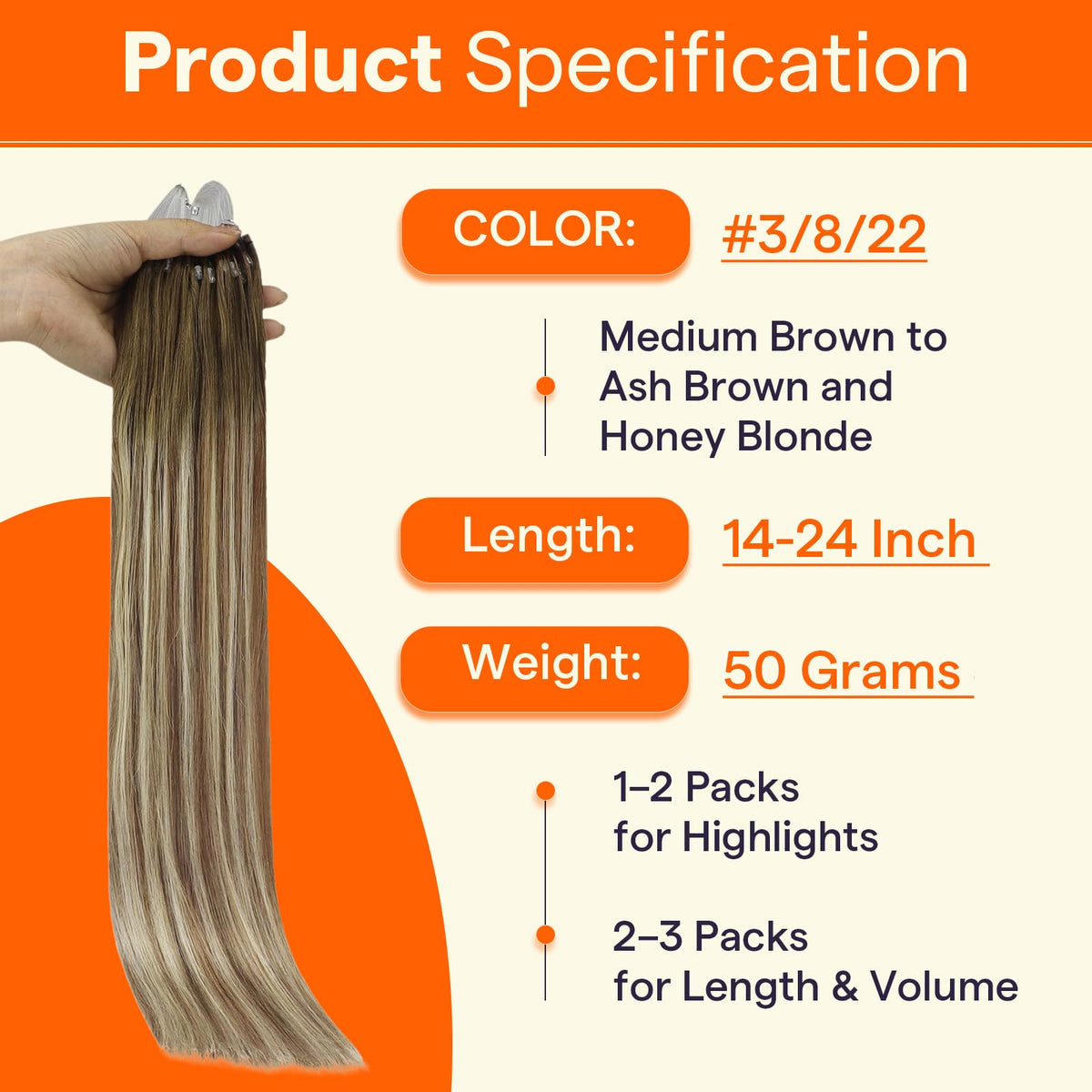 Full Shine Micro Link Human Hair Extensions 20 Inch packaging