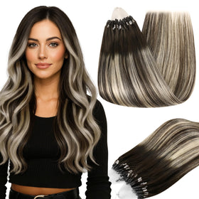 Full Shine Micro Loop Hair Extensions 18 Inch front view