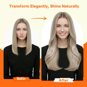 Full Shine Mini Flat Tip Extensions displayed with styling tools