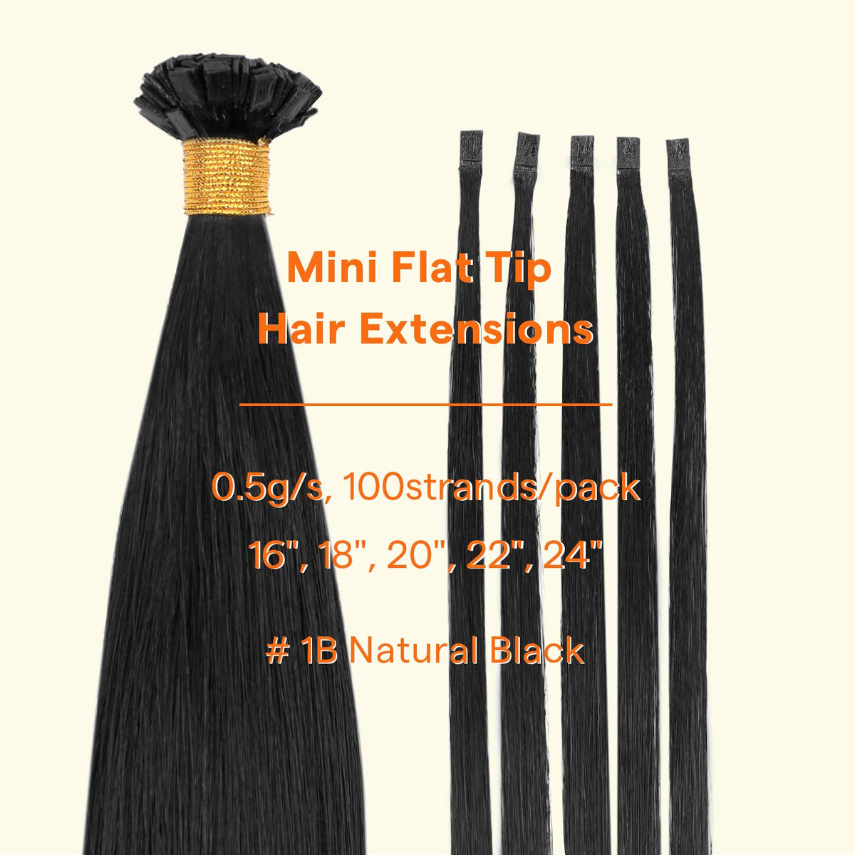 Full Shine Mini Flat Tip Hair Extensions displayed on a mannequin