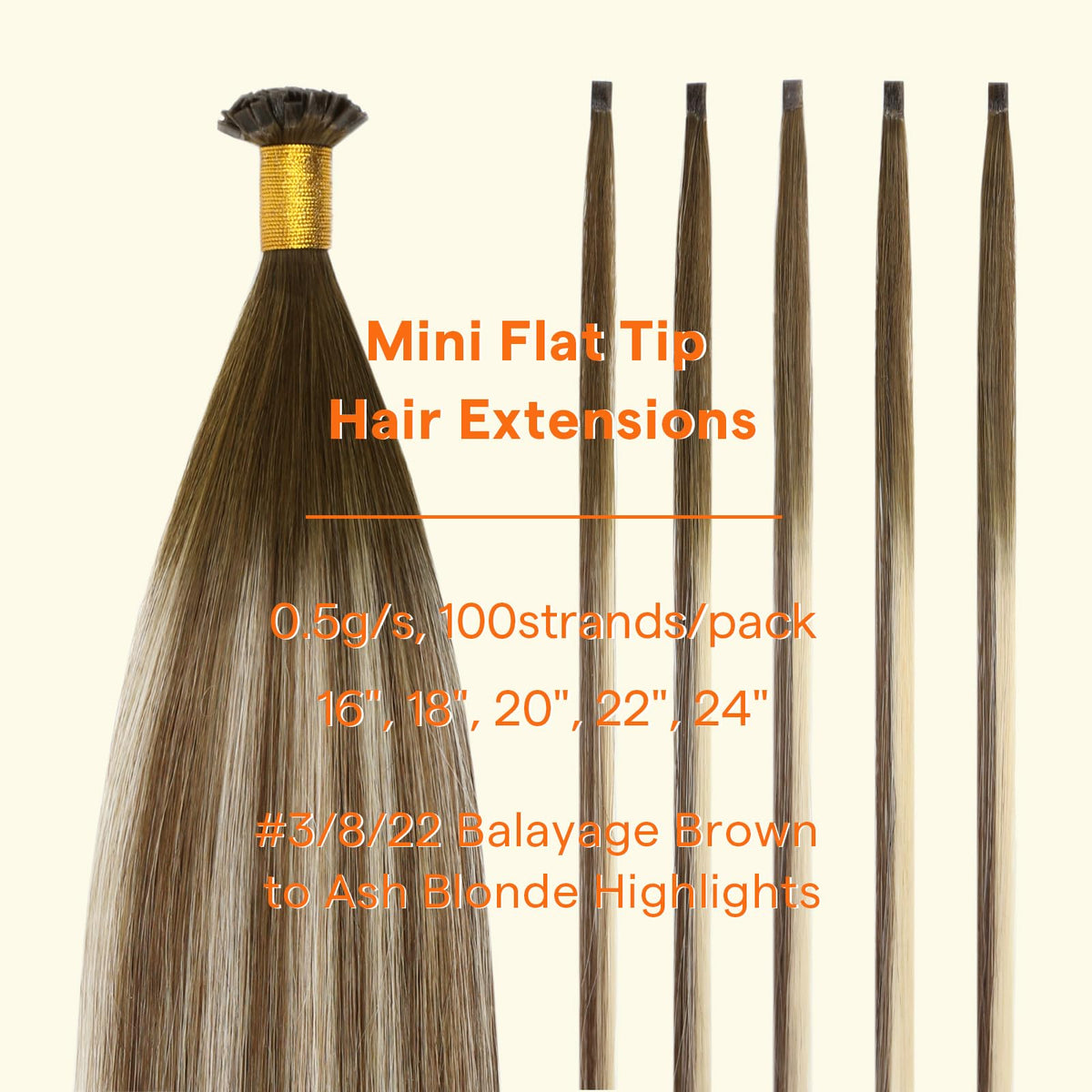 Full Shine Mini Flat Tip Hair Extensions displayed on a model