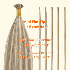 Full Shine Mini Flat Tip Hair Extensions displayed on a table