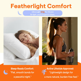 Full Shine Mini Flat Tip Hair Extensions displayed with styling tools