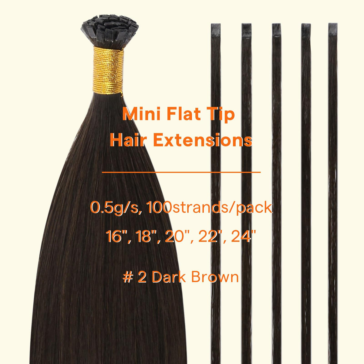 Full Shine Mini Flat Tip Remy Hair Extensions applied on model
