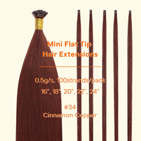 Full Shine Mini KTip Hair Extensions displayed with styling tools