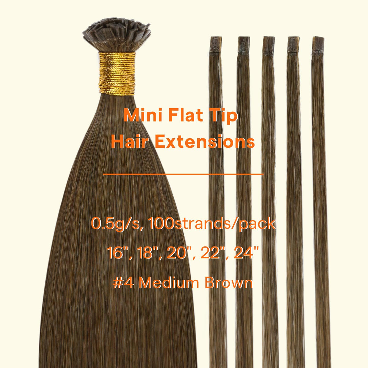 Full Shine Mini KTip Human Hair Extensions in packaging