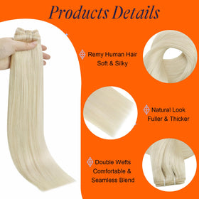 Full Shine Sew In Extensions 20 Inch close-up of weft