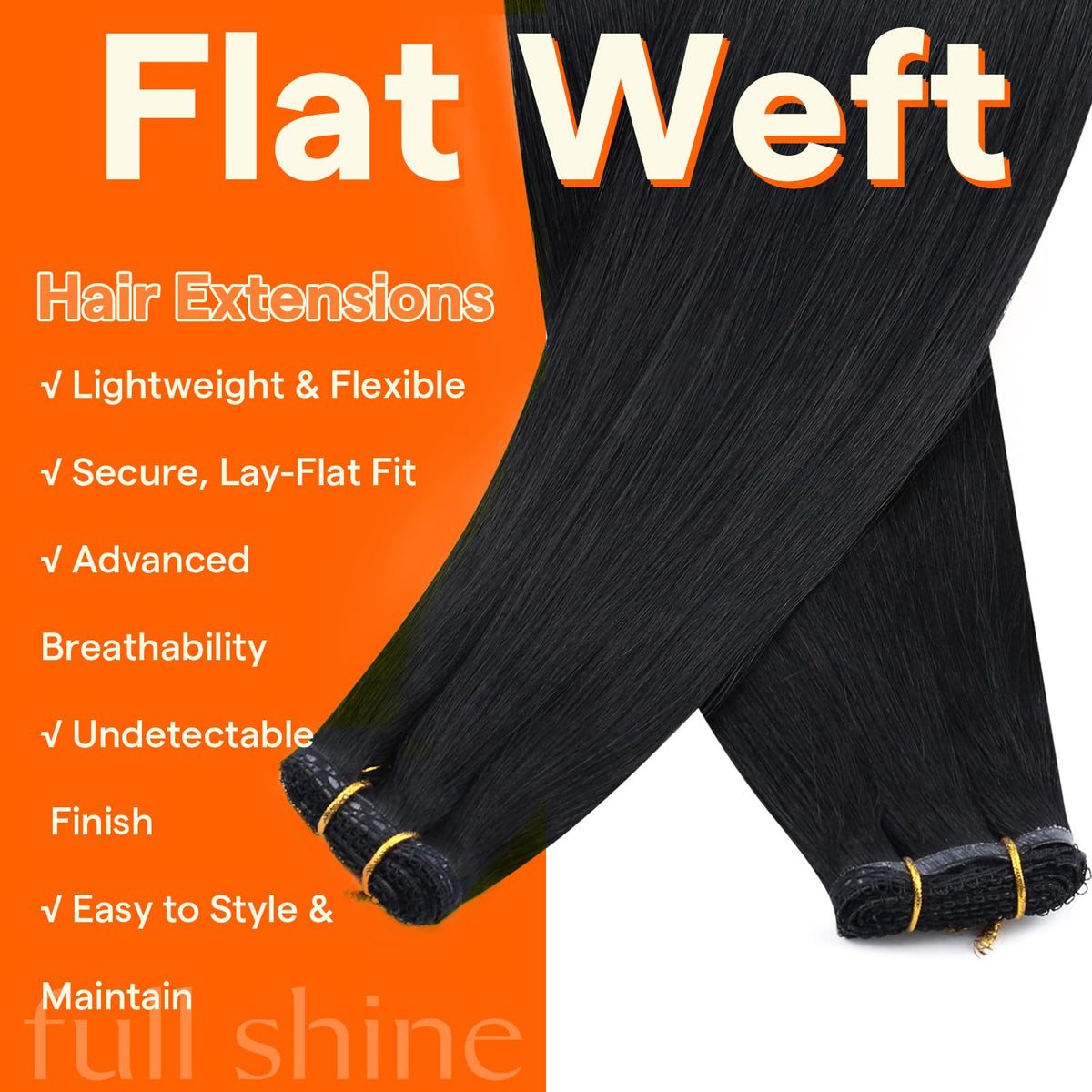Full Shine Sew In Hair Extensions 16 Inch packaging